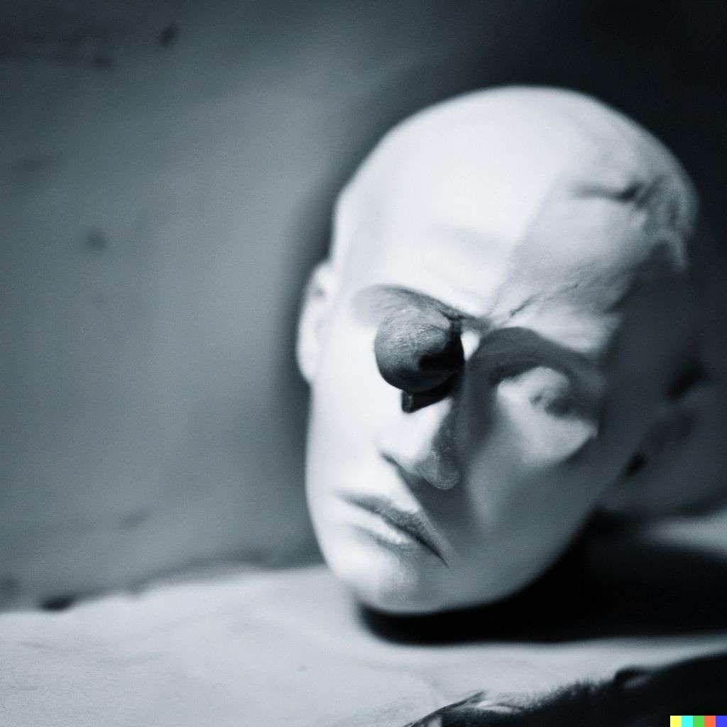 a representation of anxiety, marble sculpture